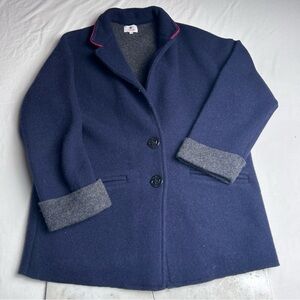 Sundry Women's Navy Blue Lambs Wool Coat Blazer